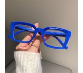 Fashion Anti Blue Light Glasses Women Fake Eyeglasses Trendy Rice Nail Square Frame Female Flat Light Glasses Computer Glasses