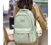 Mochila impermeable de nailon para adolescentes, bolso de hombro de moda para niñas, mochila escolar de secundaria para mujeres, color negro