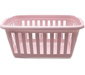 CABLEPELADO Cesta Ropa Rectangular plástico, cesto lavandería, Canasta Colada, Cesta para la Colada de plástico, 57 cm largo x 38 cm ancho x 25 cm alto, Plástico, Con asas, Rosa