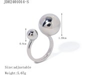 Anillos de acero inoxidable PVD chapados en oro de 18 quilates para mujer, anillos simplemente sólidos de 2 tonos, joyería moda