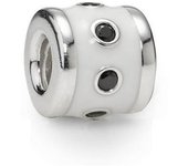 PANDORA Abalorio de Plata con Esmalte Blanco y Negro para Pulsera - Joyería Infantil
