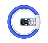 LED Wall Alarm Clock,Remote Control Digital Clock with Alarm/Temperature Ring Round Square Hollow Wall Light with RGB Light