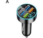 New Digital Display Car With 4usb Car Charger 66w Fast Charging Charging Car Adapter PD Head Phone Mobile Mobile Phone