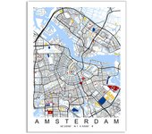 Madrid World City Colour Map Canvas Art Painting New York London Paris Poster and Print Wall Art Picture for Home Decoration