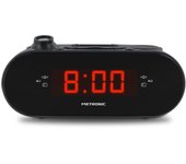 METRONIC Radio despertador FM proyección dual alarma - Negro - 477039