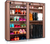 Nyana Armario Zapatero Tela para Zapatos y Botas con Puertas Cremallera 110x120x30cm - Organizador de Zapatos con 27 Pares de Almacenamiento