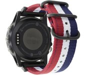 Correa de Nylon para Garmin Fenix 8 - 51mm / Fenix 7X Pro / Fenix 6X Pro / Enduro 3 / Epix 2 Pro 51mm, Brazalete Bandera de Francia Conectores Quickfit 26mm