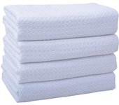 Toallas de Cocina, Toallas de Plato Super Suaves y abrorbentes, Toallas de Barra, Traco Cocin, Paquete de 4,Blanco,40x60CM,