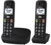 Teléfono Inalámbrico Panasonic KX-TGU112EXB/ Pack DUO/ Negro