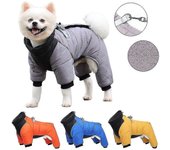 Winter Pet Dog Clothes Waterproof Dog Coat With D Ring Warm Pet Clothing For Medium Dogs Puppy Jacket Dog Coat Four Leg Jumpsuit