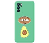 Funda Silicona Líquida Verde para Oppo Reno 6 5G diseño Vegan Life Dibujos