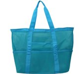 Women's Transparent Mesh Shopping Totes Fashion Light and Versatile Large-capacity Portable Handbag Beach Mesh Bag Shoulder Bag
