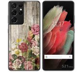 Tumundosmartphone Funda Gel Tpu para Samsung Galaxy S21 Ultra 5G diseño Madera 08 Dibujos