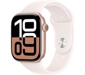 Apple Watch Series 10 GPS Cellular 46mm Caja de aluminio en oro rosa y correa deportiva rosa rubor Talla S/M