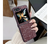 Fashion Leopard Print Phone Case for Samsung Galaxy Z Flip 6 Z Flip 5 Z Flip 4 Z Flip 3 Ultra Thin Leather Shockproof Case