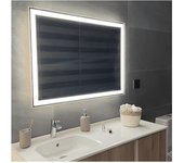 APLIKE BATHROOM LIGHTING - Modelo Altea Touch | Espejo de Baño Rectangular con Luz LED - Botón Touch de Encendido y AntiVaho - Luz Blanca Fría (5700K)