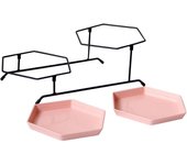 Juego de Molde para pastel de Doble Capa, Plato para pastel, soporte para cartel, bandeja para servr magdalenas, bandeja para exhibir pasteles, estante para servir pasteles, Plato para cartel