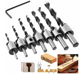 Juego De Brocas Avellanadoras MINKUROW, 8 Piezas Hss, Brocas Avellanadoras De Corazón De Carpintero De 5 Flautas, Cortador Biselado De 3-10 Mm
