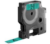 DYMO D1 - Etiquetas estándar - Negro sobre verde - 12mm x 7m