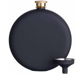 BarCraft Soft Touch Hip Flask, Petaca de Acero Inoxidable con Embudo Decantador, Petaca Negra Mate, Capacidad 350 ml, 11 x 3 x 12.3 cm, 1 Cantidad