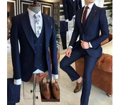 3 Pieces Groom Wear Green Men Suits 2023 Slim Fit Peak Lapel One Button Wedding Tuxedo Terno Masculino (Jacket+Pants+Vest）