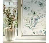 1 roll painted plant print semi-transparent window adsorption waterproof dumb film glue-free glass sticker 47.24x15.75inches