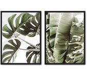 Set de 2 cuadros calidad premium con marco de madera - 30x40 cm o 50x70 cm - POSTER LAB