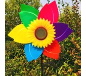 Sunflower Windmill Rotating Sunflower Wind Spinner Stake Standing Lawn Flower Pinwheel Outdoor Party Garden Yard Picnic Decor