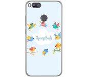 Tumundosmartphone Funda Gel Tpu para Xiaomi Mi 5X / Mi A1 Diseño Spring Birds Dibujos