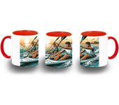 MERCHANDMANIA TAZA COLOR deporte playa kayak amigos competicion color mug