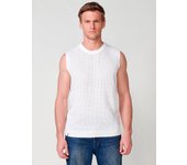 Koroshi Camiseta sin mangas acabados en ribs para hombre en off-white