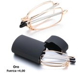 Folding Reading Glasses for Men and Women Telescopic Legs Rotation Presbyopia Eyeglasses Includes Glasses Case Strength+1.0-4.0