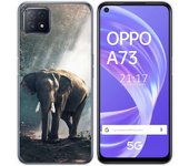 Tumundosmartphone Funda Gel Tpu para Oppo A73 5G diseño Elefante Dibujos