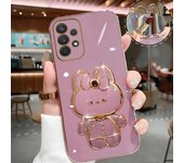 Mirror Plating Phone Holder Case For Samsung Galaxy A53 A73 A33 A52 A52s A72 A32 4G 5G A51 A71 A12 A31 A21S A50 A54 Stand Cover