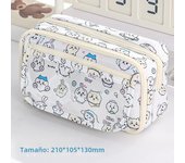 9-layer Large Capacity Cartoon Pencil Case with High-quality Transparent Flip Cover for Storing Stationery and Small Items