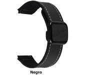 Correa de cuero con hebilla magnética, banda de silicona de 22mm para Samsung Watch Galaxy 6 5 Pro4,Huawei GT2 y Amazfit Vintage