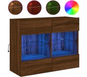 vidaXL Mueble TV de pared con luces LED 78,5x30x60,5 cm, Mueble de Salon, Mueble TV, Mueble TV salon, Mesa de TV, Mueble tele