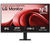 Lg 27u631a-b monitor led 27” ips qhd 100hz hdr - respuesta 5ms - ajustable de inclinacion - hdmi, usb-c - vesa 100x100
