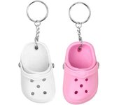 llaveros pequeños de zapatos para llaves, llaveros de zapatos blancos y rosas, llaveros de coche, accesorios, llaveros de bolso, llaveros novedosos, llaveros divertidos de zapatos para amigos, rosa/blanco