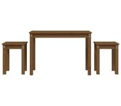 vidaXL Mesas apilables 3 piezas madera maciza de pino Natural, Blanco, Gris Mesa de sofá Mesa de Entrada para Salón Consola de Entrada Mueble Recibidor Mesita Mesa auxiliar Salon