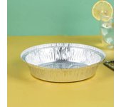 50Pcs Round Foil Trays Foil Flan Dish Silver Foil Food Container Disposable Aluminum Foil Plate Tin Foil Pie Pans for Air Fryer