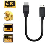 Short Mini HDMI cable 4K 60Hz HDMI 2.0 to Mini HDMI Cord Cable for Nikon Canon Sony digital camera portable monitor HDMI cable