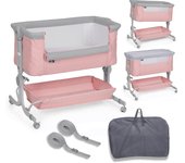 ms Minicuna Colecho Comfy - Cuna Colecho Regulable Multialturas, Reclinable - Colchón Incluido e Incluye Mosquitera de Serie (POSIBILIDAD DE COMPRAR CON VESTIDURAS)