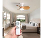 HYBEC - Ventilador de techo con luz LED Regulable, Motor DC Silencioso y 6 Velocidades – Función Inversa Verano/Invierno y Mando a Distancia