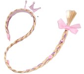 Little Girls Headband Elsa Wig Braid Rhinestones Cosplay Weaving Braid Rapunzel Jasmine Princess Party HairHoop Hair Accesorries