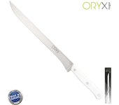 Cuchillo Husky Jamonero 25 cm. Hoja Acero Inoxidable, Cuchillo Jamon, Cuchillo Cortar Jamon Mango Ergonomico Blanco