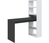 MESA ESCRITORIO CON ESTANTERIA REVERSIBLE NORDIK BLANCO ARTIK-GRIS ANTRACITA VentaMueblesOnline | VMO Home]