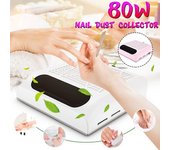Aspiradora de uñas de 80 W con filtro colector de polvo de succión BLANCA