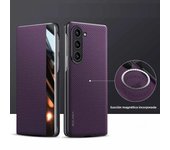 Smart Window Carbon Fiber Texture Magnetic Phone Case with Card Holder for Samsung Galaxy Z Fold 6 5 4 5G Flip Leather Cover