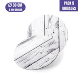 Base Para Tarta Redonda De 30 X 0,3 Cm - Madera Clara [5 Uds]